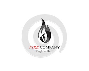 Fire flame logo template black
