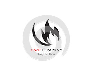 Fire flame logo template black