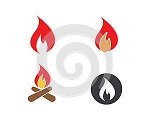 Fire flame Logo Template vector icon Oil, gas and energy