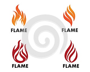 Fire flame Logo Template vector icon Oil, gas and energy logo co