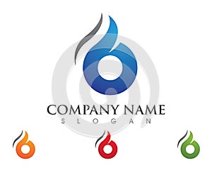 Fire flame Logo Template vector icon Oil, gas and energy logo concept