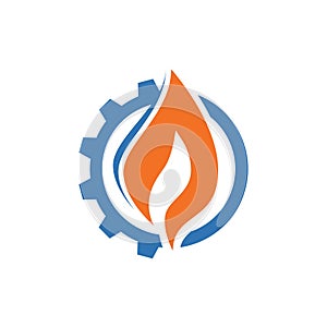 Fire flame Logo Template vector icon Oil, gas and energy logo concept,