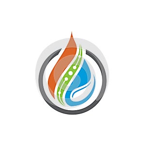 Fire flame Logo Template vector icon Oil, gas and energy logo concept,