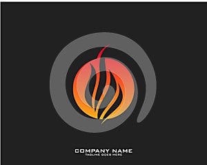 Fire flame Logo Template vector icon Oil, gas and energy logo concept - Vector