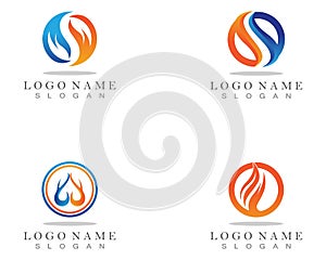 Fire flame nature logo and symbols icons template.