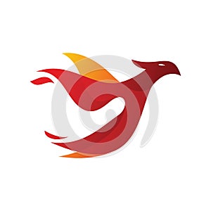 Fire flame phoenix logo design