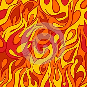 Fire flame seamless pattern