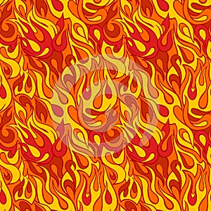 Fire flame seamless pattern