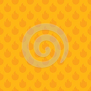 Fire flame seamless pattern, orange color background - Vector