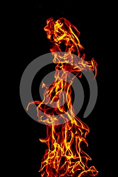 Fire flame set isolated on isolated background - Beautiful yellow, orange and red and red blaze fire flame texture style