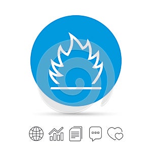 Fire flame sign icon. Heat symbol.