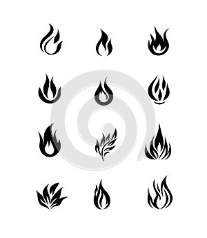 fire flame, simple icon vector