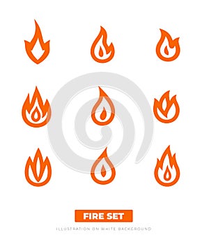 fire flame, simple icon vector