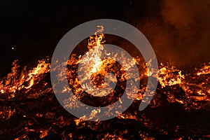 fire flame smoke background black