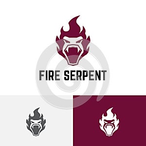 Fire Flame Snake Serpent Head Wild Animal Logo