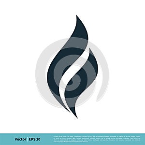 Fire Flame Swoosh Icon Vector Logo Template Illustration Design. Vector EPS 10