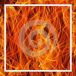 Fire Texture abstract background with white border