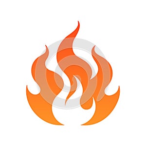 Fire flame vector hot icon. Fire abstract bonfire flammable background flame icon. photo