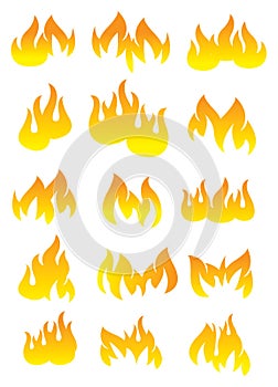 Fire and Flame Vector Icon Set