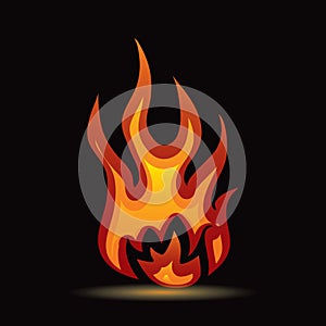 fire flame. Vector illustration decorative design