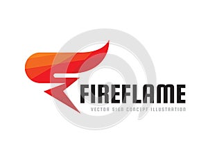 Fire flame - vector logo template concept illustration. Abstract red torch creative sign. Graphic design element