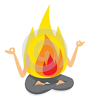 Fire flame at yoga class