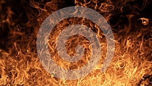 Fire flames abstract. Fire background. Blazing fire flames. Dramatic fire texture.
