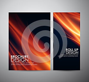 Fire flames background. Brochure business design template or roll up.