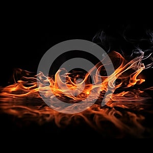 fire flames on black background