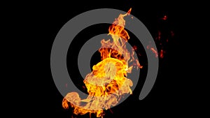 Fire flames on black background. fire on black background isolated. fire patterns