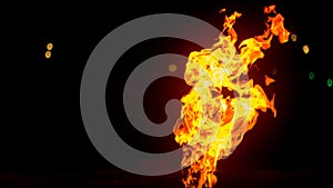 Fire flames on black background. fire on black background isolated. fire patterns