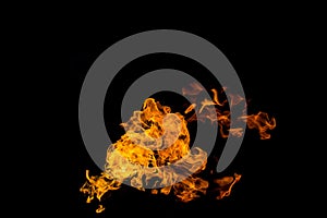 Fire flames on black background. fire on black background isolated. fire patterns