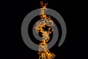 Fire flames on black background. fire on black background isolated. fire patterns