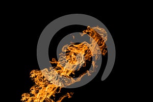 Fire flames on black background. fire on black background isolated. fire patterns