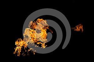 Fire flames on black background. fire on black background isolated. fire patterns