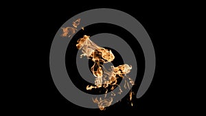 Fire flames on black background. fire on black background isolated. fire patterns