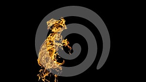 Fire flames on black background. fire on black background isolated. fire patterns