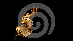 Fire flames on black background. fire on black background isolated. fire patterns