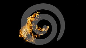 Fire flames on black background. fire on black background isolated. fire patterns