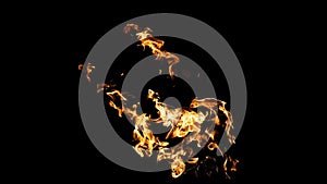 Fire flames on black background. fire on black background isolated. fire patterns