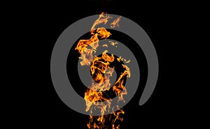 Fire flames on black background. fire on black background isolated. fire patterns