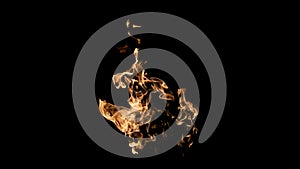 Fire flames on black background. fire on black background isolated. fire patterns