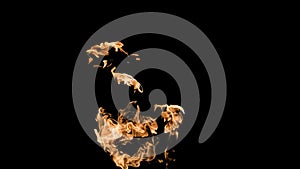 Fire flames on black background. fire on black background isolated. fire patterns