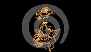 Fire flames on black background. fire on black background isolated. fire patterns