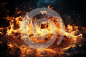 Fire flames border, copy space in the center