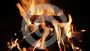Fire flames burn bonfire  flicker burning detail fiery, element, light, abstract, danger, warm, blazing, energy, closeup, bonfire