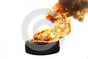 Fire flames burning tire red hot