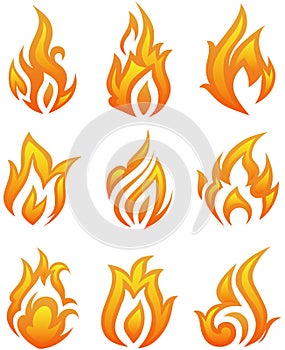 Fire flames - collage