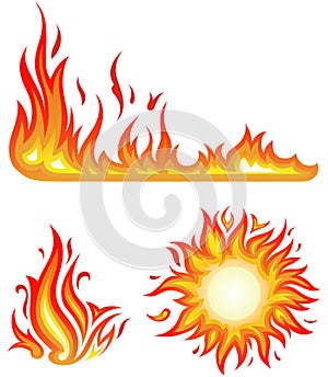 Fire flames - collage