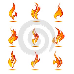 Fire flames. Collage.